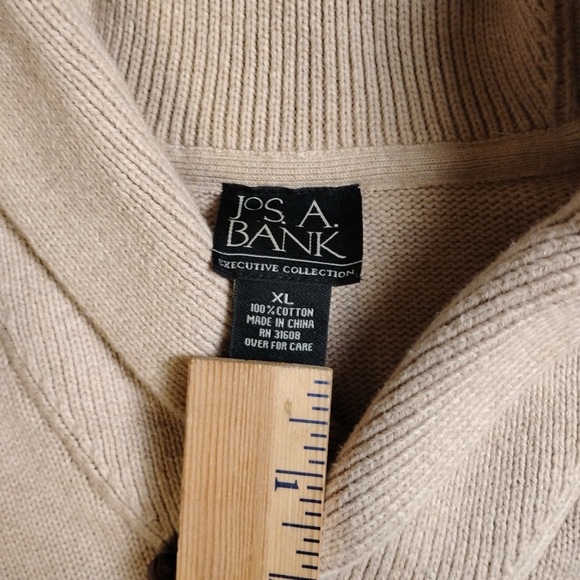 Jos. A. Bank Dark Cream Shawl Collar Sweater, Size XL - Picture 6 of 6